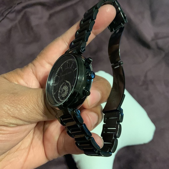 Michael Kors Black Mk Sawyer "Special Edition" Black-tone Glitz Watch - Picture 4 of 5